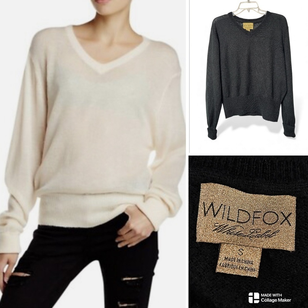 Wildfox white label Mohair and wool blend V-Neck Sweater